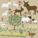 フランス ペレット*サモイロフ【 母と動物の赤ちゃんの(大きなパターン) 】クロスステッチ チャート 図案 サモイロフ サモさん 可愛い 図案 子供たち ギフト...