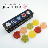 【肉球ジュエル ボックス　JEWEL BOX】8個入り 食べるジュエリー いちじく キウイ マンダリンオレンジ チェリー 詰め合わせ 琥珀羹 琥珀糖 スイーツ お取り寄せ 寒天 プレゼント ギフト