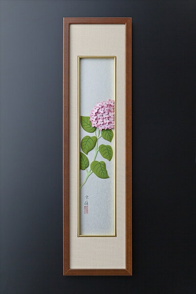 【直送品・大感謝価格】短冊 江戸押絵 花シリーズ 額縁付 紫陽花SHK-01/鉄線SHK-02/桔梗SHK-03/椿SHK-0..