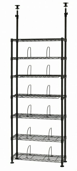 【直送品・大感謝価格 】ルミナスノワールテンションラック7段76W NO76-7T 幅78×奥行27.5×高さ220～280cm