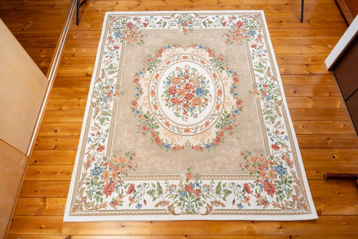 樂天商城 - 【直送品】ゴブラン織シェニールカーペット DS138 200×250cm ベージュ/グリーン DS13825BE/DS13825GN【ヘルシ価格】インテリア マット カーペット じゅうたん 絨毯