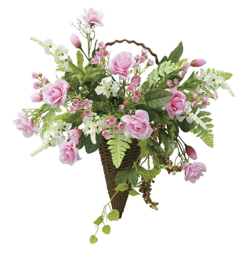 【直送品】壁掛けピンクコーン 2554A85 W40×D23×H43cm 光触媒人工植物 光の楽園 2025【割引不可品】インテリア 人工観葉植物 アートフラワー ギフト 贈り物 花