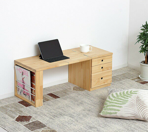 【直送品】国産 天然木折りたたみ文机 57637 W94.5×D37×H36cm (収納時)W37×D37×H40cm 完成品 KUROSHIO SELECTION【ヘルシ価格】インテリア 家具 デスク 机 文机 和風家具 [3]
