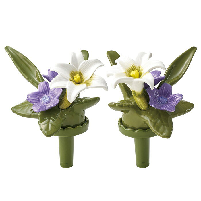 【直送品】花RENNU墓花（S） 1対 ユリ ホワイト/ユリ イエロー P24-0881-WH/P24-0881-YE 4945119105351/4945119105368 SETO CRAFT 2025秋冬 オリジナルカタログ 259シリーズ【ヘルシ価格】造花 陶器のお花 仏花 墓花 ずっと変わらずキレイ
