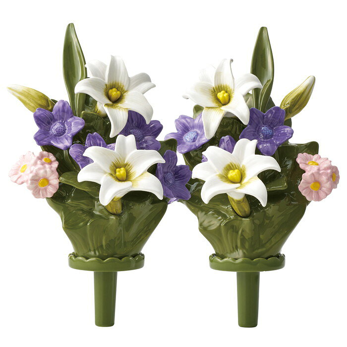 【直送品】花RENNU墓花（L）ユリ 1対 ホワイト/イエロー P24-0884-WH/P24-0884-YE 4945119105412/4945119105429 SETO CRAFT 2025秋冬 オリジナルカタログ 259シリーズ【ヘルシ価格】造花 陶器のお花 仏花 墓花 ずっと変わらずキレイ