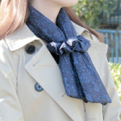 UVION テフロンダウンネックウォーマー バテック柄 90cm ブラック系/ブラウン系 専用ポーチ付き