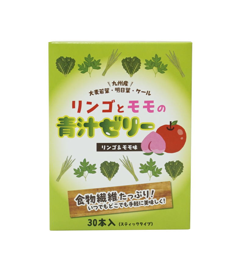 青汁 ゼリー りんご 桃【5個購入で1個多くおまけ】JKN リンゴとモモの青汁ゼリー 15g x 30本【楽天倉庫直送h】スイーツのような 青汁ゼリー 食物繊維 健康食品