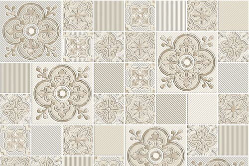 デコタイルシート DECO TILES SHEET DGT-02 文様タイル BE 25cm×100cm インテリア 装飾 貼って剥せる 壁紙シール 防水 タイル調シート 賃貸住宅 模様替え
