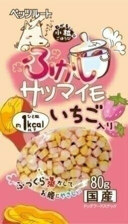 【3個セット】小粒なごほうびふかしサツマイモいちご入 80g×3個セットペット おやつ 栄養食 ドッグフード 犬用健康食品