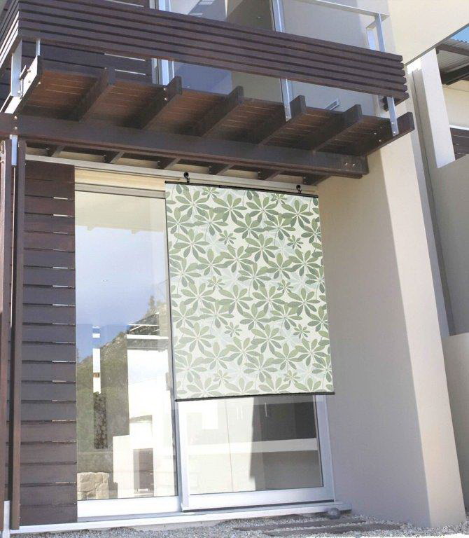 日除け名人 グラデーションリーフ SLG-9012 90×120cm【楽天倉庫直送h】 日よけ シェード 日差し 遮熱対策 UVカット レールすだれタイプ