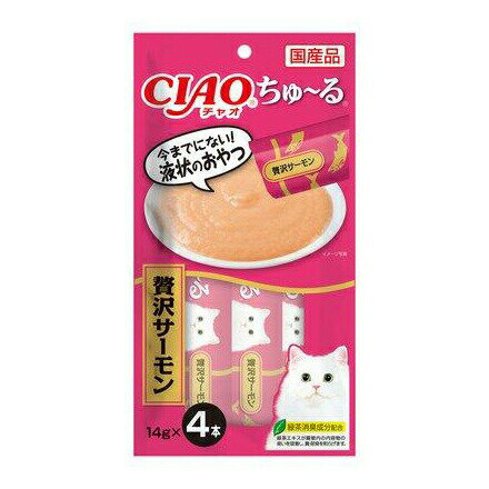 CIAO ちゅ～る 贅沢サーモン 14g×4本x3個セット ペット 猫 食品 キャットフード おやつ