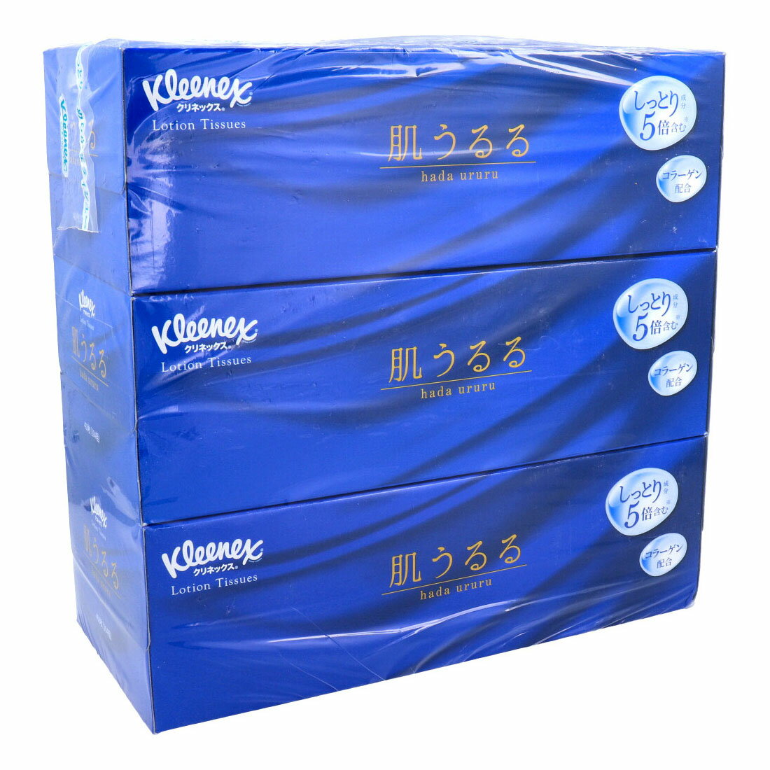 【2個セット】日本製紙クレシア クリネックスティシュー ローション肌うるる 408枚(204組)×3箱パックx2..