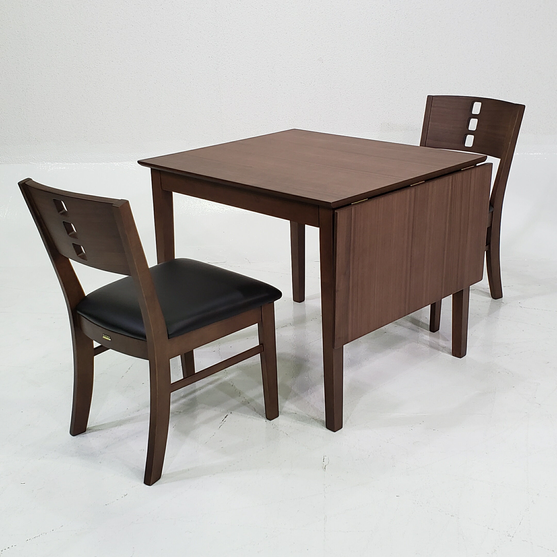 ダイニングセット 伸縮 2人掛け 幅125 幅85 3点セット 85EXテーブル 伸長式テーブル 伸長 エクステンション ダイニングテーブルセット ウォールナット ターニー TARNY 二人用 コンパクト