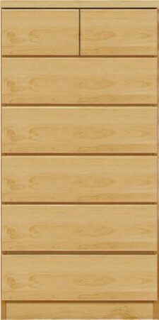 ナチュラル 幅60cm ハイチェスト 国産 日本製 6段