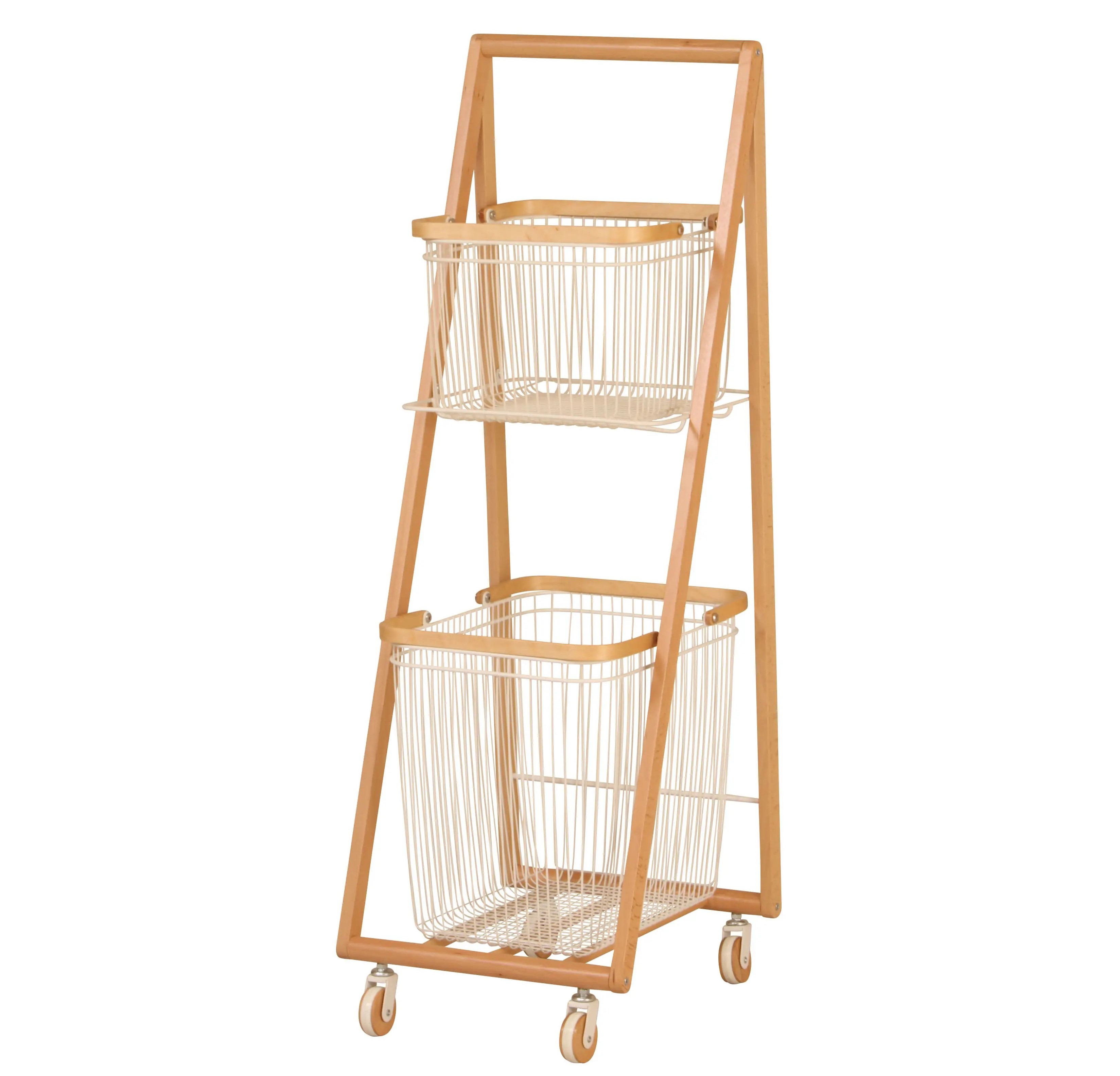 ランドリー 洗面 バスケット 収納 Mash キャスター付き 移動楽々 ナチュラル シンプル おしゃれ