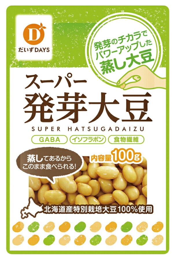 ■発芽の力で大豆の旨みと栄養価がアップ ■食物繊維含有量：7.3g/袋 ■GABA含有量：23mg/袋 ■イソフラボン含有量：120mg/袋 ■水洗い不要でそのまま使える ■炒め物や和え物、サラダのトッピングなどに原材料(カタログ用)大豆(北海道)、食塩(天塩)、米酢