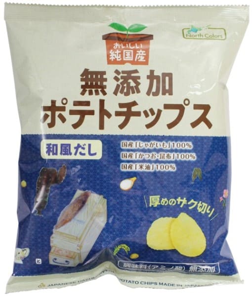 （ノースカラーズ）純国産 ポテトチップス和風だし53g　ムソー 自然派 安心 自然食品 ナチュラル 化学..