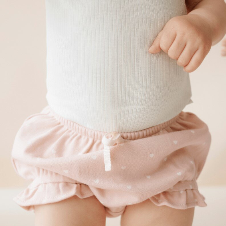 【楽天スーパーセールで20%OFF】【Jamie Kay】【ジェイミーケイ】 2024SS 24ss 春夏 子供服 Organic Cotton Frill Bloomer Mon Amour Rose ブルマ | 子供 ベビー 女の子 おしゃれ 上品 かわいい