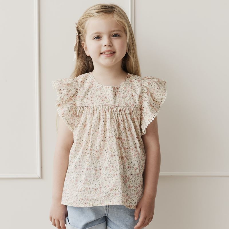  (Irina) 2024SS 24ss 春夏 子供服　Organic Cotton Eleanor Top Fifi Floral 半袖トップス | トップス　Tシャツ カットソー 子供 ベビー キッズ　女の子 おしゃれ 上品 かわいい