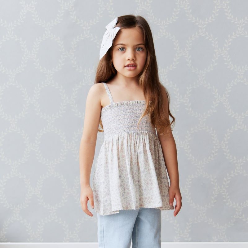 (Lulu)【Jamie Kay】【ジェイミーケイ】 2024SS 24ss 春夏 子供服 Organic Cotton Mallory Top Fifi Fifi Lilacトップス | トップス　ノースリーブ　 子供 ベビー キッズ　女の子 おしゃれ 上品 かわいい