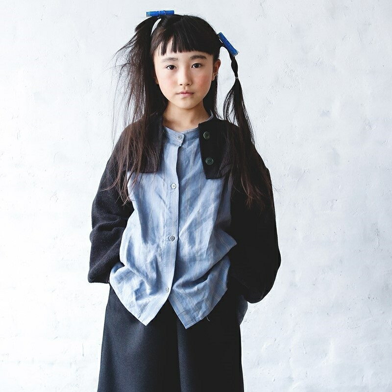 【楽天スーパーセールで60%OFF】 michirico ミチリコ 2022AW 秋冬 子供服 Stripe linen shirts リネンストライプシャツ ベージュ スカイブルー S 90-100cm M 100-115cm L 115-130cm XL 130-140…