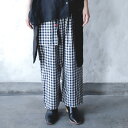 michirico ミチリコ 2023SS 春夏 レディース服 Check three pocket pants 3ポケットチェックパンツ 黒チェック レディースサイズ 長ズボン 親子コーデ 人気ブランド