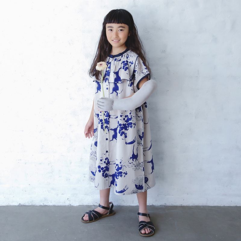 ・ 【michirico】 【ミチリコ】 2024SS 24ss 春夏 子供服　Souvenir front open dress　スーベニアワンピース | ワンピース　カットソー 子供 キッズ 女の子 おしゃれ 人気ブランド