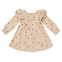 Quincy Mae / クインシーメイ 2023AW 秋冬 ベビー服 LONG SLEEVE FLUTTER DRESS TULIPS長袖ドレス（ワンピース) 12-18m、18-24m、2-3y｜80cm90cm100cm 子供 ベビードレス 女の子 出産お祝い ギフト シンプル おしゃれ