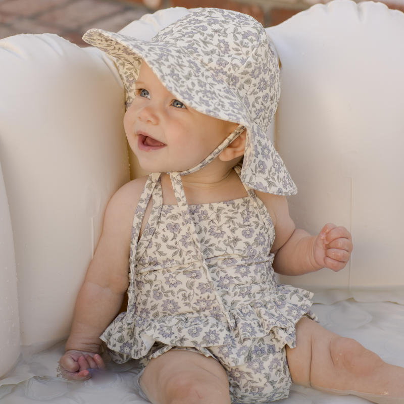 【Quincy Mae】 【クインシーメイ】 2024SS 24ss 春夏 ベビー服 SUN HAT FRENCH GARDEN サンハット、ベビー帽 | 70cm80cm90cm 子供 女の子 ギフト