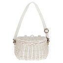 【送料無料】Olli Ella（オリエラ） MINICHARI BAG 2WAYバスケットショルダー white【ベビー 子供 ままごと】【ショルダーバッグ　自転車カゴ カゴ収納】【ハンドメイド】