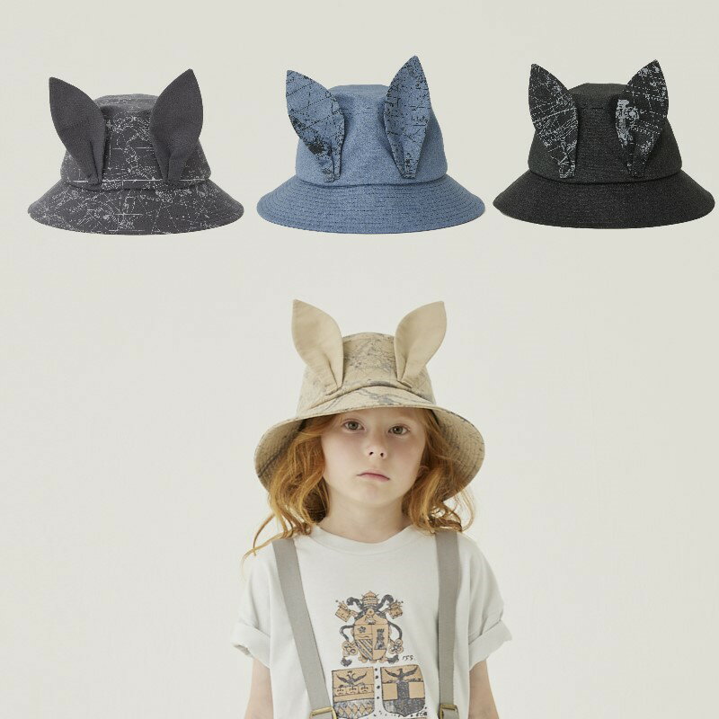 楽天インポート子供服＆おもちゃLePuju【eLfinFolk】【エルフィンフォルク】 2024SS 24ss 春夏 子供服 Noctua Beast Bucket Hat 耳付き バケットハット | 帽子 日よけ 90cm 100cm 110cm 120cm 130cm 子供 キッズ 男の子 女の子 おしゃれ 上品 かわいい