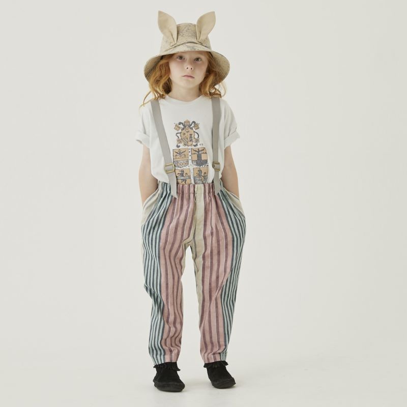 【eLfinFolk】【エルフィンフォルク】 2024SS 24ss 春夏 子供服 Multi stripe Suspenders Pants マルチストライプサスペンダーパンツ | オーバーオール ズボン 90cm 100cm 110cm 120cm 130cm 子供 キッズ 男の子 女の子 おしゃれ 上品 かわいい