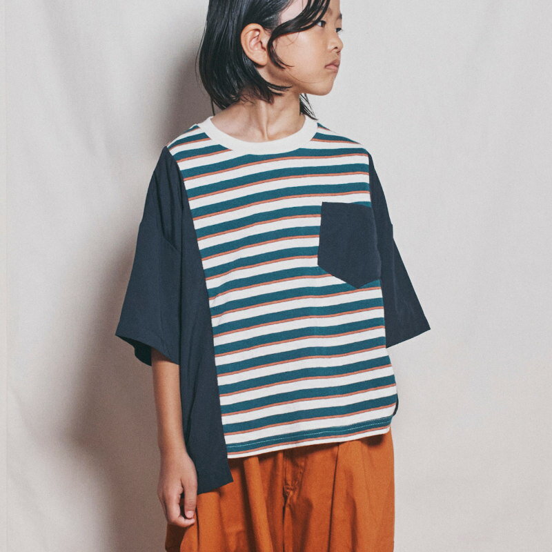 nunuforme ヌヌフォルム 2022SS 春夏 子供服 チェンジTシャツ greenborder 95cm(2/3Y) 105cm(3/4Y) 115cm(5/6Y) 125cm(6/7Y) | カットソー トップス 子供 キッズ 男の子 女の子 【nf17-869-623】 おしゃれ 人気ブランド