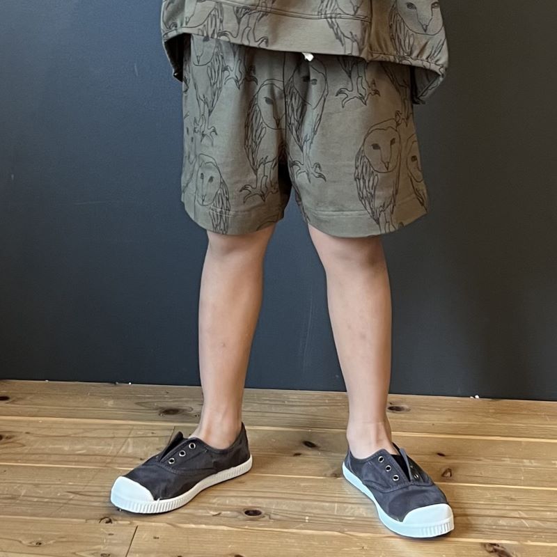 arkakama / アルカカマ 2023SS 春夏 子供服 S.HALF PANTS OWL キッズショートパンツ S(2-3Y) M(4-5Y) L(6-7Y) 子供 キッズ ズボン 男の子 女の子 おしゃれ カジュアル 人気【AKL00250】