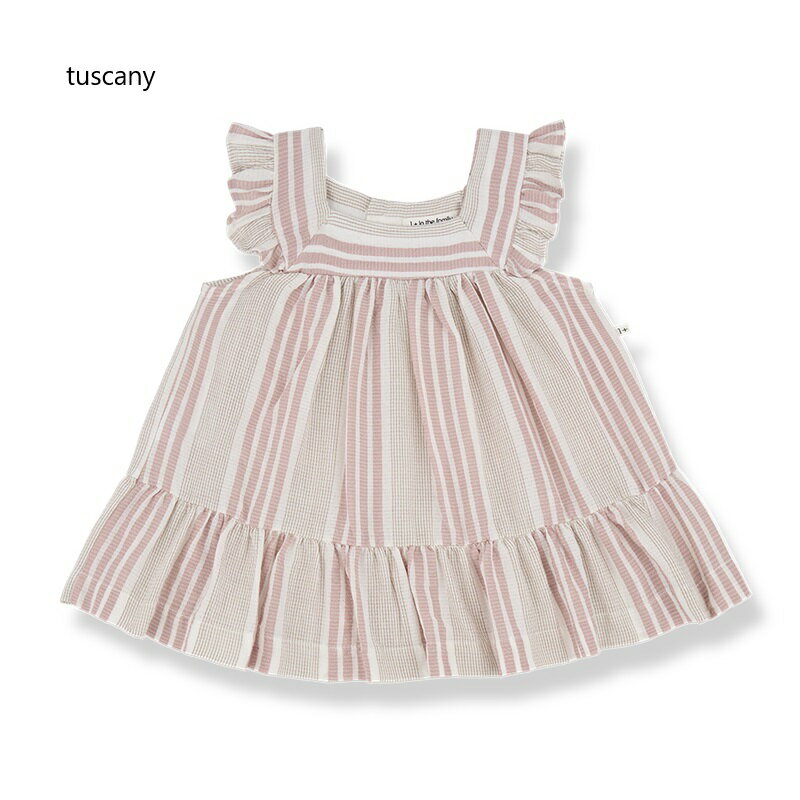 【1 + in the family ワンモアインザファミリー】 2025SS 25ss 春夏 ベビー服 MIRIAM ティアードストライプワンピース| オシャレ かわいい 子供服