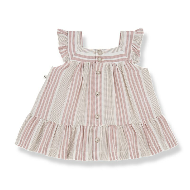 【1 + in the family ワンモアインザファミリー】 2025SS 25ss 春夏 ベビー服 MIRIAM ティアードストライプワンピース| オシャレ かわいい 子供服