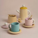 RADUGA GREZ(ラドガ グレ) Tea set (mustard and pink) 食器木製玩具【ごっこ遊び　ままごと 木製ブロック】【おしゃれ インテリア】【知育玩具】【ご出産お祝い 贈り物】