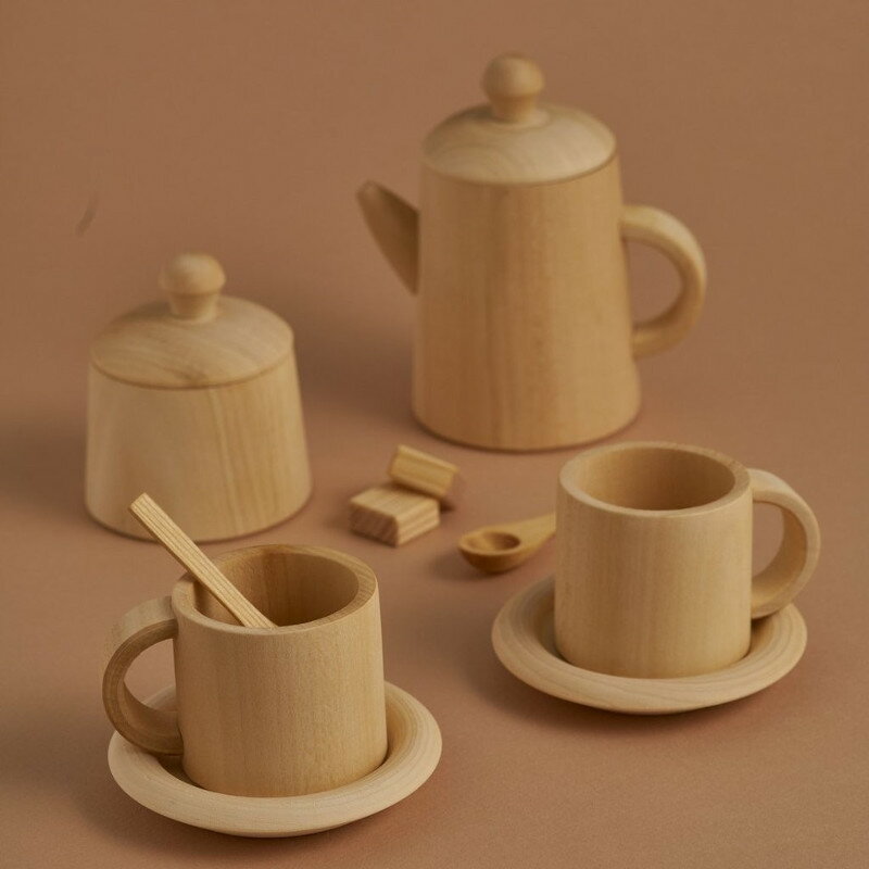 RADUGA GREZ(ラドガ グレ) Tea set (natural) 食器木製玩具【ごっこ遊び　ままごと 木製ブロック】【おしゃれ インテリア】【知育玩具】【ご出産お祝い 贈り物】