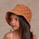 【drop2】Rylee & Cru / ライリーアンドクルー 2023SS 春夏 ベビー服 子供服 TERRY BUCKET HAT CAMEL CHECK キャメルチェック デザインハット帽 S/M　 M/Lサイズ | 帽子 ベビー帽 キッズ帽 男の子 女の子 出産祝い 人気