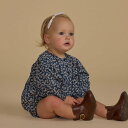 Rylee & Cru / ライリーアンドクルー 2024AW 秋冬 ベビー服 GWEN ROMPER BLUE FLORAL -INDIGO- ロンパース | ボディ 出産祝い 人気ブランド 贈り物(4)
