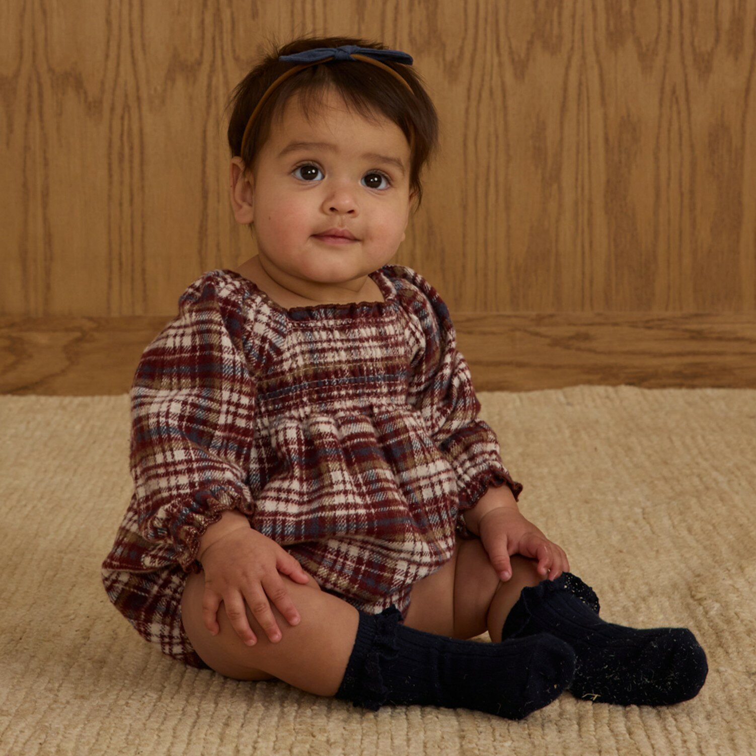 【楽天スーパーセール】Rylee & Cru / ライリーアンドクルー 2025AW 秋冬 ベビー服 ADELAIDE ROMPER -BURGUNDY PLA...