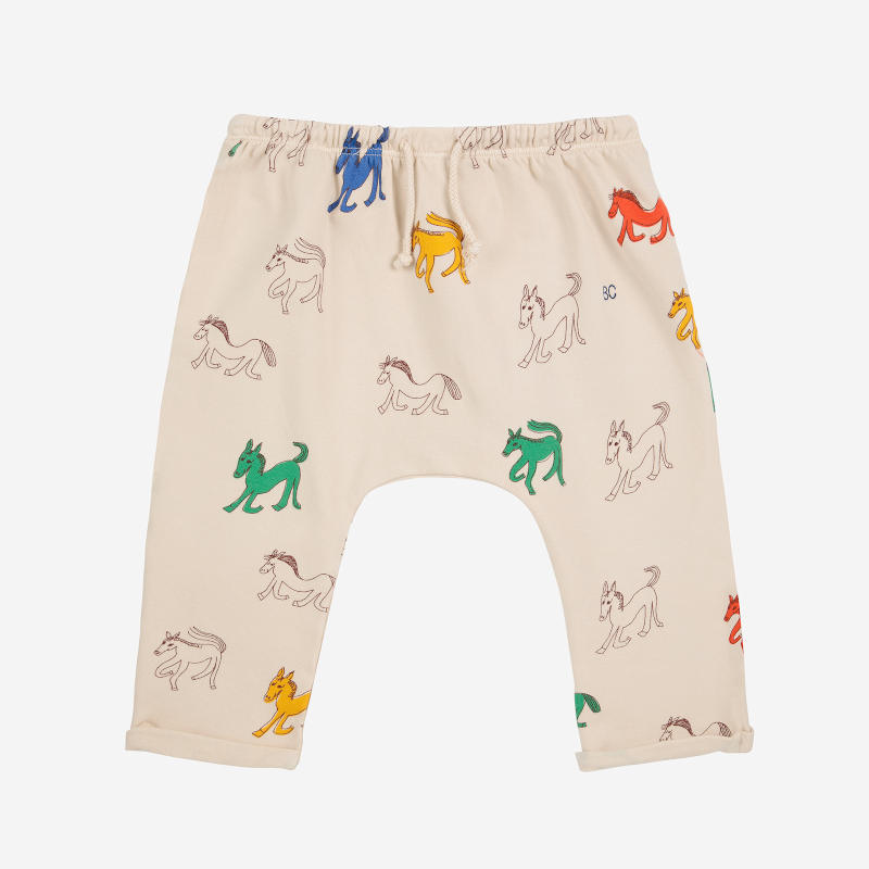 【BOBO CHOSES】ボボショセス ボボショーズ 2024AW 秋冬 Baby Wonder Horse all over harem pants　ベビーパンツ | 80cm90cm 子供 ベビー おしゃれ 人気ブランド