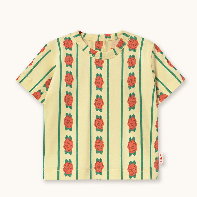 【drop1】TINYCOTTONS / タイニーコットンズ 2026SS 26ss 春夏 ベビー服 ROSE PATTERN KNITTED BABY TEE ベビー半袖Tシャツ ｜カットソー 子供 キッズ 女の子 おしゃれ Tシャツ 出産祝い 人気ブランド 贈り物