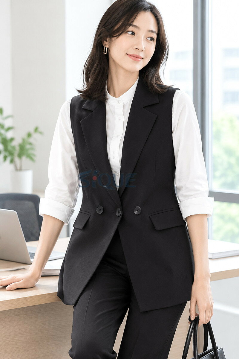 フォーマルベスト レディース ジレ スーツベスト 春夏 事務服 シニア 前開き Vネック チュニック オフィス 大人 おしゃれ きれいめ カーディガン 羽織 体型カバー 秋 シンプル ファッシ monashop-10029256 モナショップ楽天市場店 サンプル画像2