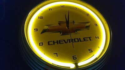 シボレー レトロ ネオンクロック壁掛時計 [2]