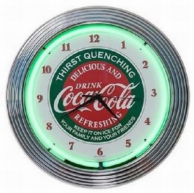 コカ・コーラ エバーグリーン　ネオンクロック 壁掛時計
