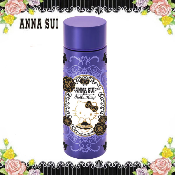 【台湾セブンイレブン限定】ANNA SUI×サンリオ セブン-イレブン キティ ハローキティ 水筒 ミニ ステンレス ボトルアナスイブラック&パープル 蝶 バタフライ バラ 薔薇 150ml 保温 保冷 ブランド クリスマス プレゼント 誕生日バレンタイン