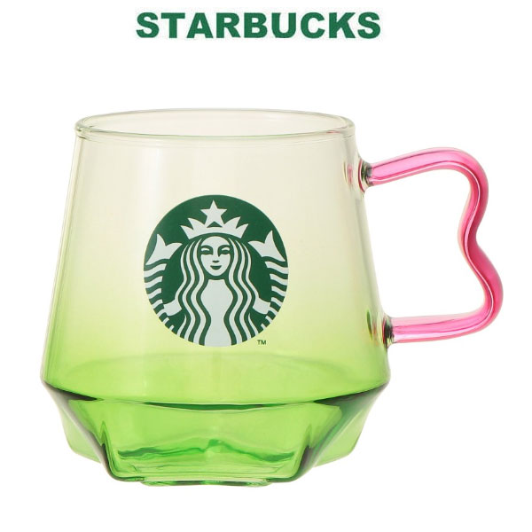 スターバックス STARBUCKS スタバ ホリデー 耐熱 グラス マグスター355ml マグカップ マグ ガラス コップ 緑 グリーン グラデーション スター ツリー ギフト プレゼント かわいい