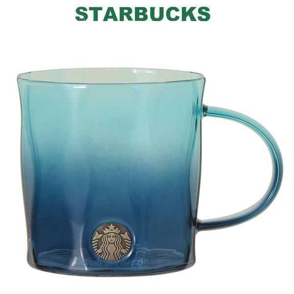 スターバックス STARBUCKS SAKURA 耐熱 グラス マグ メダルデュアルブルーグラデーション 355ml 海 タンブラー サイレン コーヒー マグ コップ 青 ブルー ターコイズ かわいい お返し ギフト プレゼント 就職祝い お祝い ホワイトデー ブランド クリスマス ハロウィンのサムネイル