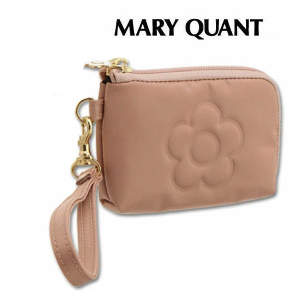 マリークワント MARY QUANT マリクワ ナイロンエンボスデイジー ミニマルチポーチ（ピンク）化粧 メイク コスメ プレゼント ギフト かわいい おしゃれ お返し クリスマス 誕生日 プレゼント ギフト お返し